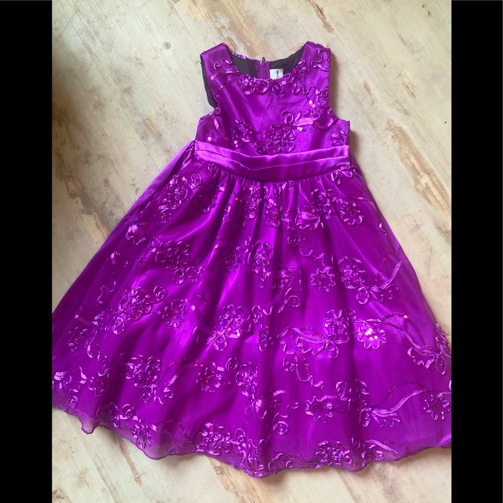 Little Girls purple embellished dress